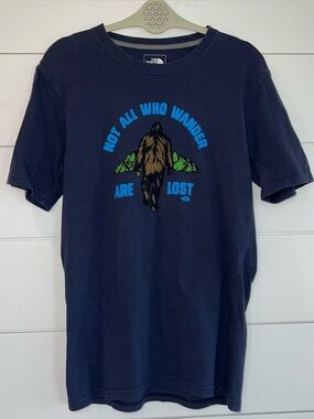 The North Face Bigfoot T Shirt Mens Small Navy Blue Gorpcore Granola Boy Cryptid